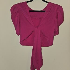 TCEC Fuchsia Tie-Front Blouse